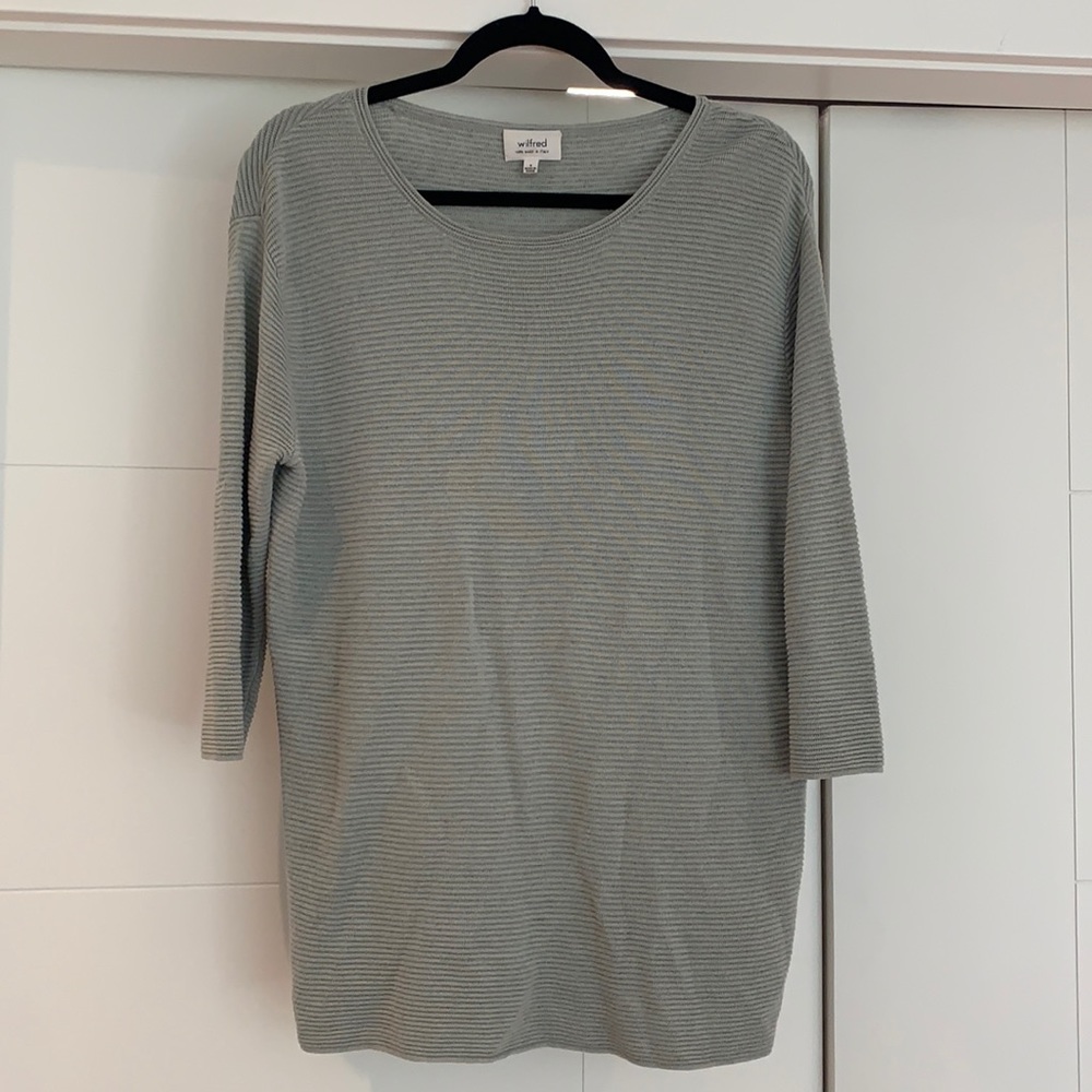Wilfred Textured 3 Quarter Length Sleeve Sweater